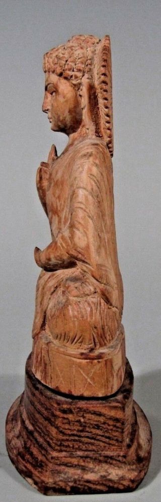 Fine Nepal Nepali carved Wood Figure of the Buddha ca.  20th century 3