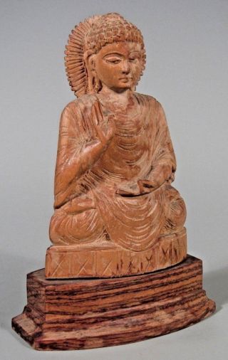 Fine Nepal Nepali carved Wood Figure of the Buddha ca.  20th century 6