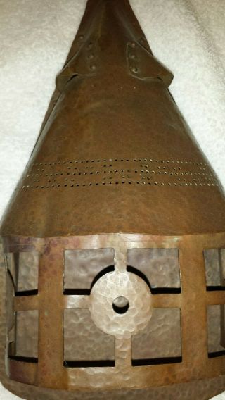 ANTIQUE ARTS AND CRAFTS,  Mission,  Tudor LIGHTING HAMMERED COPPER WALL SCONCE 2