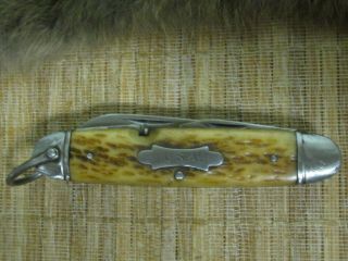 Camillus Us Army Ww11 1941/1946.  Utility Pocket Knife W / Bone Handles