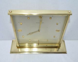 Jaeger LeCoultre Mid Century Retro Desk Clock Brass Swiss Movement 3
