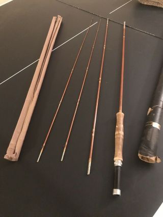 Vintage 8 ' 5 5/8 wt.  Phillipson Paragon bamboo fly rod w/original sleve and case 8