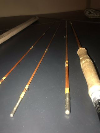 Vintage 8 ' 5 5/8 wt.  Phillipson Paragon bamboo fly rod w/original sleve and case 9