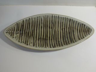 Martz Mid Century Modern Ceramic Studio Striped Oval Pottery Bowl California