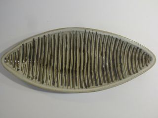 Martz Mid Century Modern Ceramic Studio Striped Oval Pottery Bowl California 3