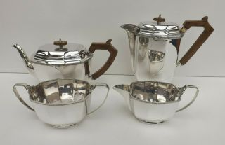 Vintage Art Deco Silver Plated 4 Piece Tea Set Maker R.  Richardson Sheffield
