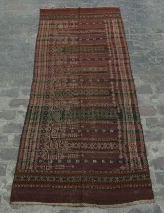 R35,  Vintage Afghan Kochi Sumak Kilim/ Tribal Antique Kilim Runner Rug 3 