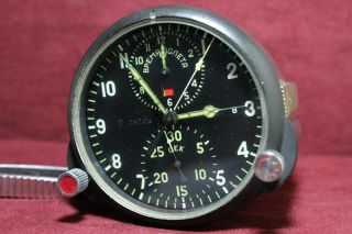 Soviet Aircraft Clock ACHS - 1M Military USSR MIG Su Russia Cockpit Chronograph 7