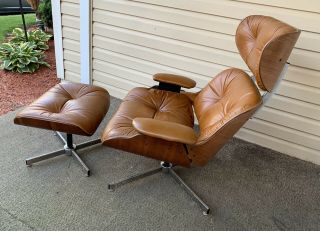 Vintage Frank Doerner Mid Century Modern Selig Lounge Chair And Ottoman