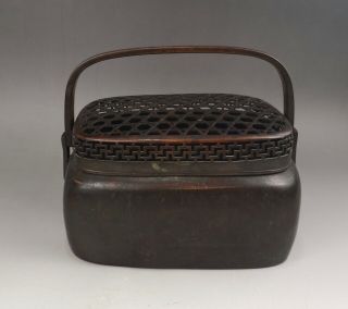 A Very Fine Chinese Early 20c Bronze Hand Warmer " Zhang Mingqi " Mark - Republic