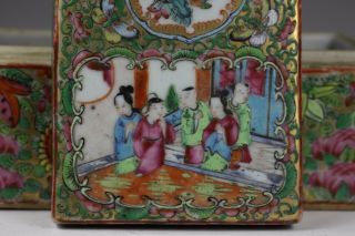 19th century,  A rare ‘canton famille rose’ chinese porcelain box and cover 6