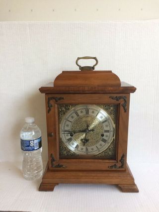 Hamilton Franz Hermle Key Wind 2 Jewel Chime Mantle Clock 1050 - 020 W.  Germany