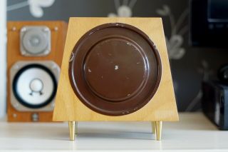 HERMLE Wall Clock - unique Art Deco Bauhaus 60s Wood Brass collectible 4