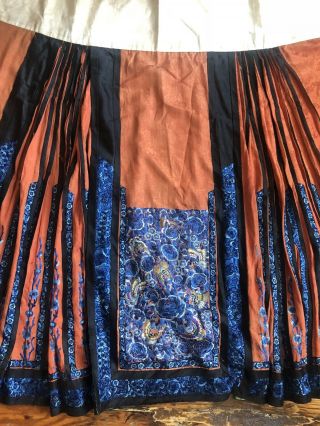 Antique Chinese 19th Century Silk Embroidered Panel Skirt 2