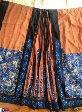 Antique Chinese 19th Century Silk Embroidered Panel Skirt 4