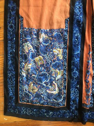 Antique Chinese 19th Century Silk Embroidered Panel Skirt 6