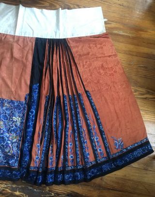 Antique Chinese 19th Century Silk Embroidered Panel Skirt 7