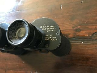 Vintage WW2 1943 U.  S.  Navy Binoculars 6x30 Mark 33 Mod 0 With Case 2