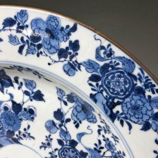 LARGE Ø38CM antique CHINESE PORCELAIN CHARGER 18th century blue and white dish 9