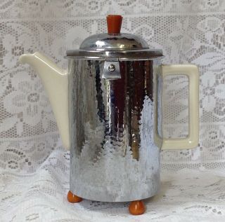 Art Deco,  German Wmf Metal & Porcelain Insulated Coffee Pot