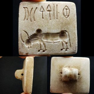 Pakistan Indus Valley Old Seal Animal & Inscription Sign Stone Stamp 10