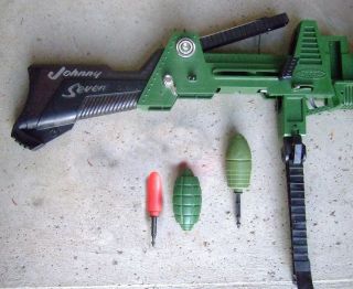 VINTAGE JOHNNY SEVEN O.  M.  A.  TOY GUN by TOPPER 1964 EXC 3