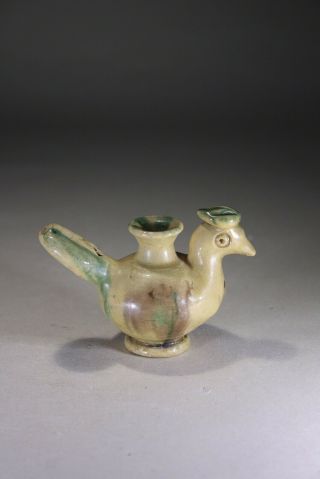 Antique Chinese Sancai Glazed Pottery Cockrell Whistle Tang 4