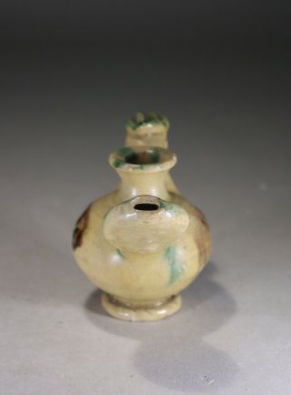 Antique Chinese Sancai Glazed Pottery Cockrell Whistle Tang 5