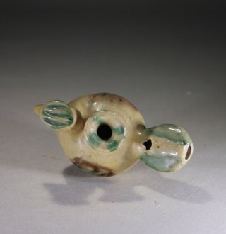 Antique Chinese Sancai Glazed Pottery Cockrell Whistle Tang 6