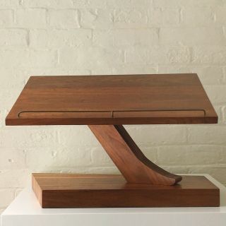 Mid Century Modern Danish Table Top Standing Desk Hardwood Book Or Laptop Stand
