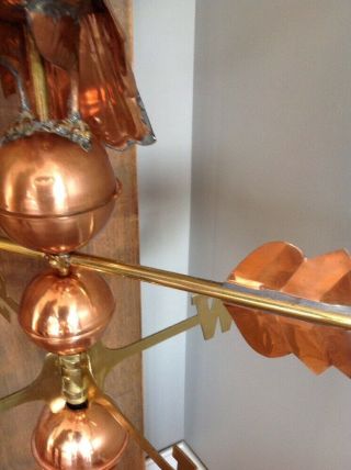 VINTAGE COPPER EAGLE WEATHERVANE CAST IRON STAND SPHERES AND DIRECTIONALS 5