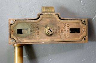 Vintage Brass Theater Door Push Bar Exit Handle Industrial Hardware Lincoln Mfg 7