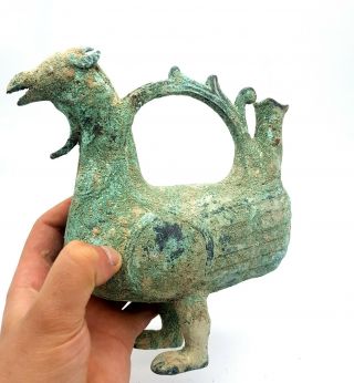 Large Rare Bronze Age Near Eastern Ca.  1000bc Bronze Vessel Shaped Like Gryffon