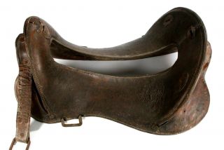 Vintage Mcclellan Cavalry Saddle Staples Brass Trap Liners Pommel Medallion 11