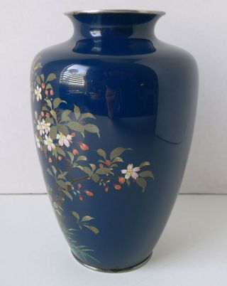 Signed JAPANESE silver wire CLOISONNÉ vase HAYASHI KODENJI,  or in the manner of 11