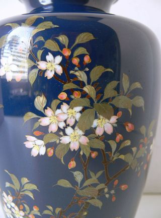 Signed JAPANESE silver wire CLOISONNÉ vase HAYASHI KODENJI,  or in the manner of 3