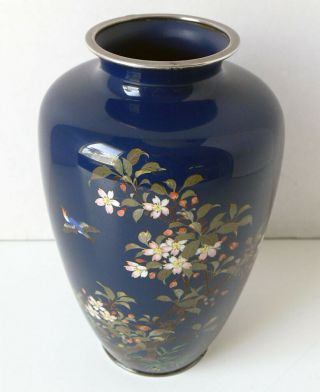 Signed JAPANESE silver wire CLOISONNÉ vase HAYASHI KODENJI,  or in the manner of 6