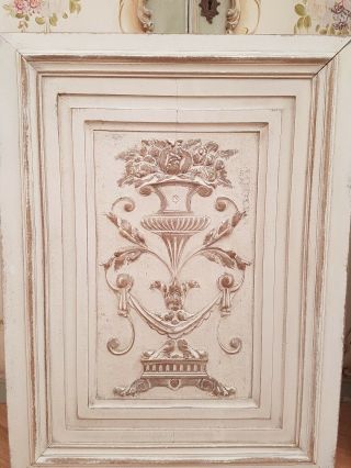 Gorgeous Large Antique French Shabby Chic Carved Walnut Panel - C1900
