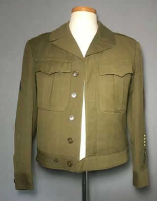Wwii World War 2 Ike Jacket U.  S Army Patched 6th Infantry Division Red Star 38r