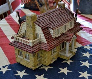 Antique Wooden Handmade Folk - Art Cottage 3