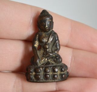 Fine Antique Chinese Tibetan Bronze Miniature Buddha 17th/18th Century 3