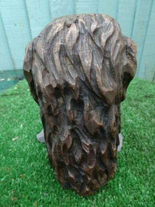 STUNNING MID 19thC BLACK FOREST WOODEN OAK DOGS HEAD CARVED CORBEL c1860s 10