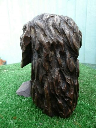 STUNNING MID 19thC BLACK FOREST WOODEN OAK DOGS HEAD CARVED CORBEL c1860s 8