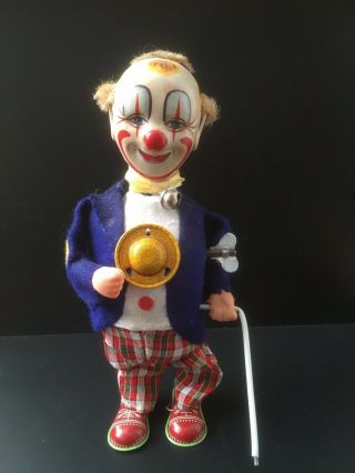vintage 1950s Smiling Sam Carnival Man Clown Wind Up Japan Tin Toy 4