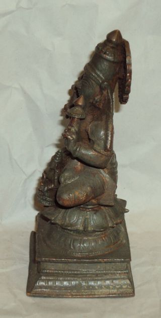 Antique looking God Surya Traditional Indian Ritual Copper Rare 4