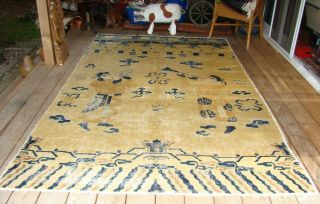 Antique Chinese Ningxia Pillar Rug Room Size 63x105 2
