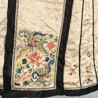 Gorgeous Antique Chinese Embroidered Silk Pleated Qun Skirt 1800s Qing Dynasty 3