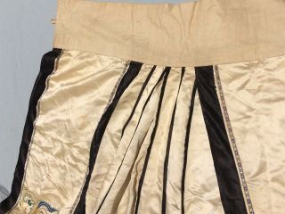 Gorgeous Antique Chinese Embroidered Silk Pleated Qun Skirt 1800s Qing Dynasty 7