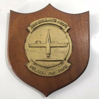 Vintage Uss Holland As32 Wood & Metal Heavy Plaque Polaris Pro Pace Us Navy Usn