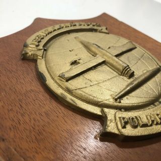 Vintage USS Holland AS32 Wood & Metal Heavy Plaque Polaris Pro Pace US Navy USN 4
